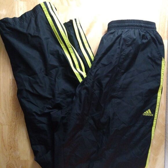 Ultra RARE SAMPLE Adidas Striped Wind Pants Joggers Trainers Neon Yellow - Picture 1 of 11